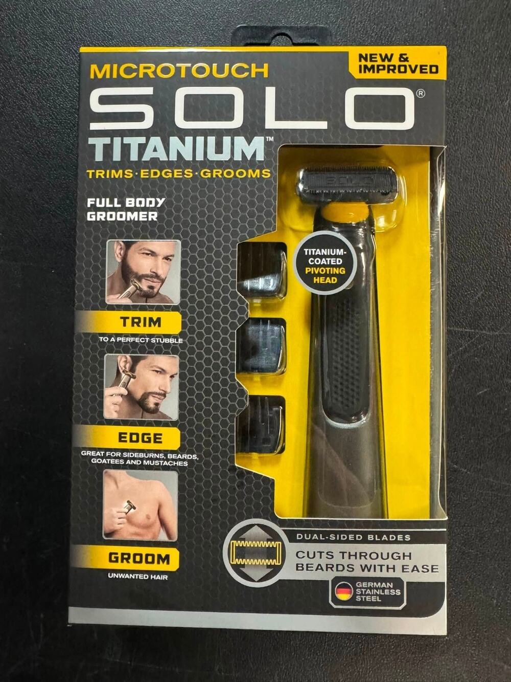 Microtouch Solo Titanium Full Body Groomer, 1x Cutting Head, 3x Trim Combs [NEW]